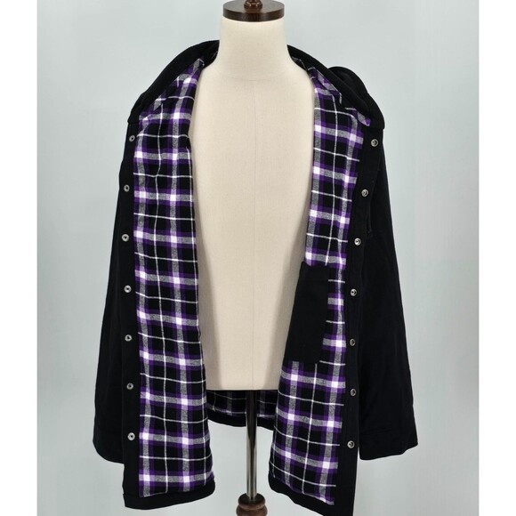 Mac Tools Flannel Lined Hooded Jacket Men's 2X Black Purple Skull - Picture 6 of 9